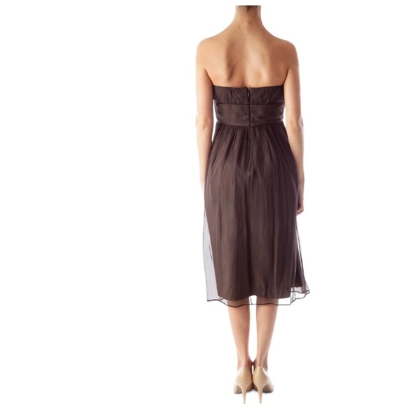 J.Crew Brown Strapless A Line Dress Size 14 - Picture 3 of 9